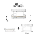 OLIVER FURNITURE-041774 - Kit De Conversion Original, Lit Superposé Mi-haut - En 1 Lit Banquette Et 1 Lit Mezzanine Mi-haut 138 Cm, Blanc