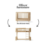 OLIVER FURNITURE-041781 - Kit De Conversion - Lit Bébé Évolutif Mini+, Avec Kit Junior Inclus - En Lit Mezzanine Mi-haut, Chêne