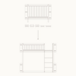 OLIVER FURNITURE-041781 - Kit De Conversion - Lit Bébé Évolutif Mini+, Avec Kit Junior Inclus - En Lit Mezzanine Mi-haut, Chêne