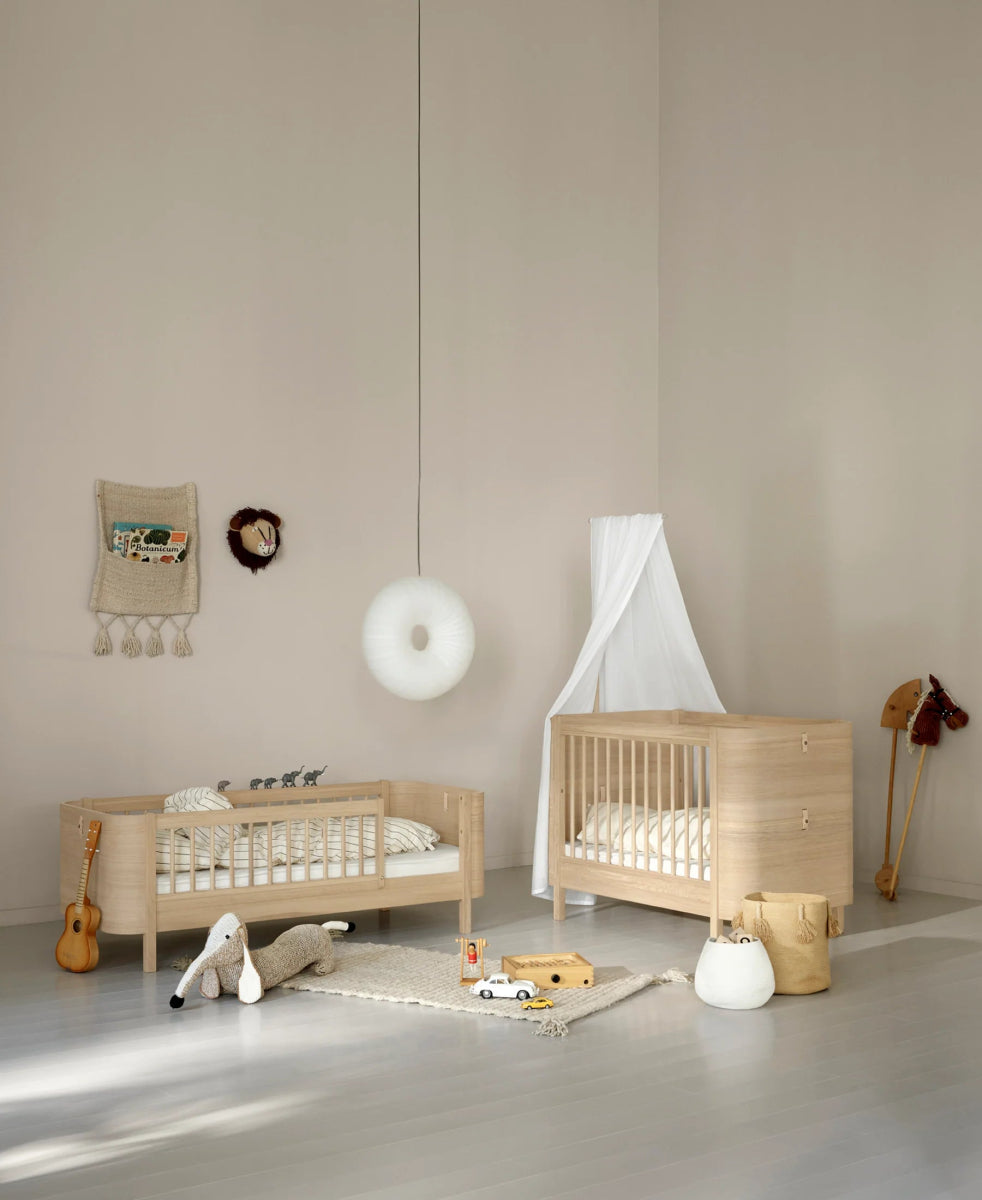 OLIVER FURNITURE-041782 - Kit De Conversion - Lit Bébé Évolutif Mini+, Avec Kit Junior Inclus - En Lit Superposé Mi-haut, Chêne