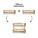 OLIVER FURNITURE-041787 - Kit De Conversion Mini+, 2 Lits Junior - En Lit Superposé Mi-haut, Chêne