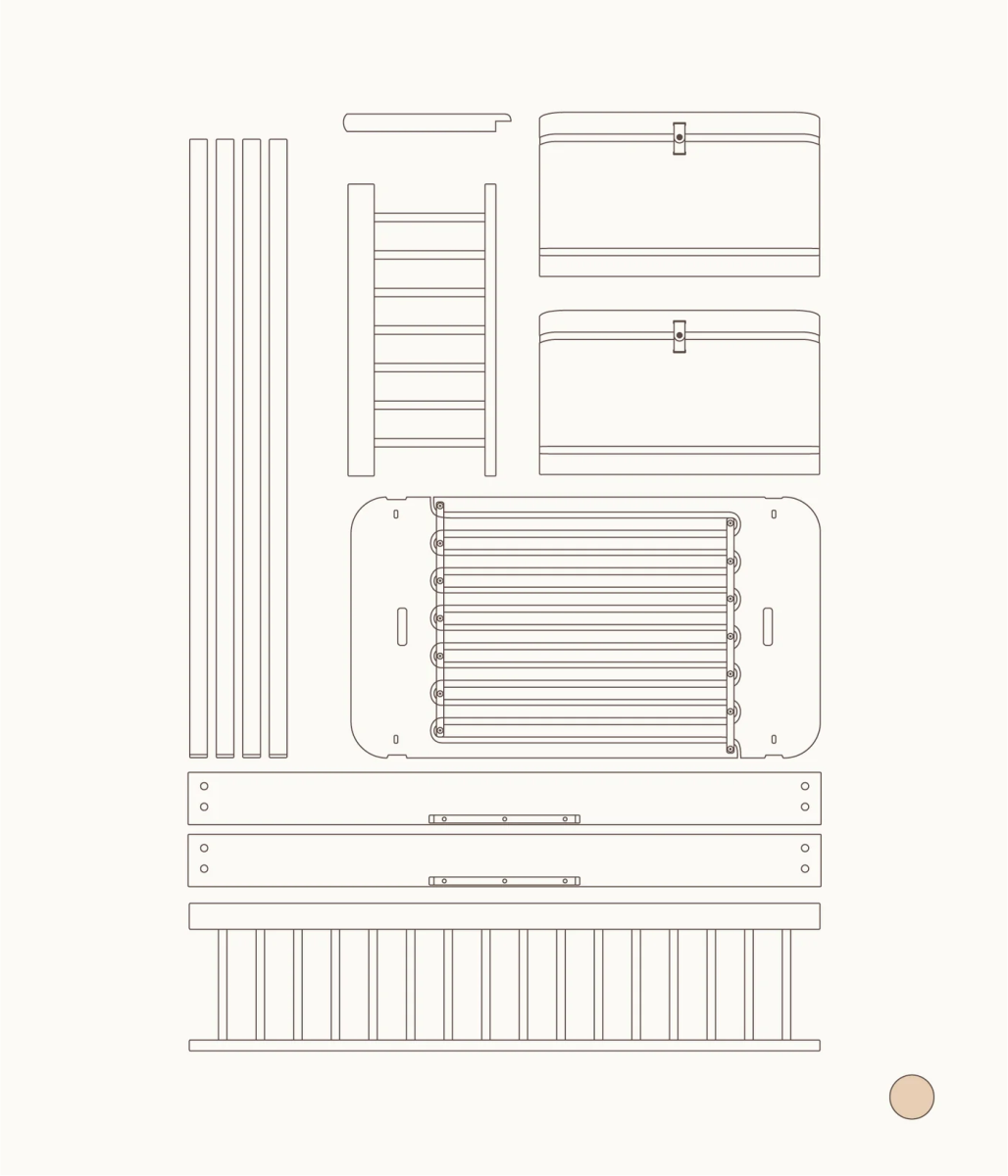 OLIVER FURNITURE-041789 - Kit De Conversion Mini+, Lit Mezzanine Mi-haut - En Lit Superposé Mi-haut, Chêne