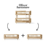 OLIVER FURNITURE-041790 - Kit De Conversion Mini+, Lit Superposé Mi-haut - En 2 Lits Juniors, Chêne