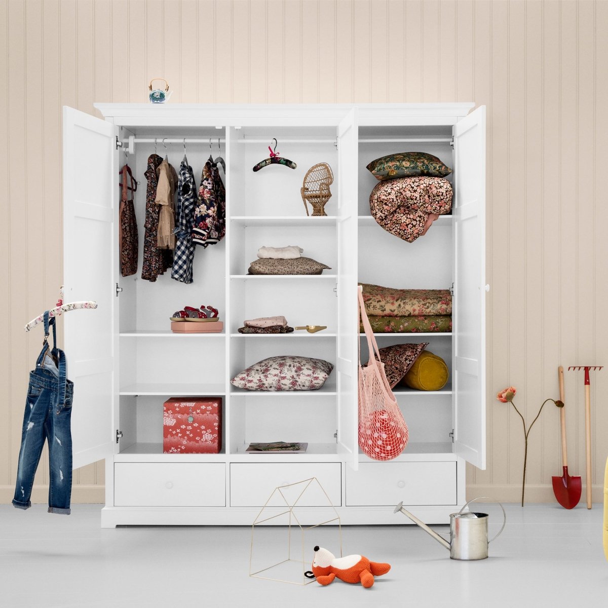 OLIVER FURNITURE-Armoire 3 Portes Seaside