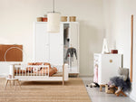 OLIVER FURNITURE-Armoire 3 Portes Wood, Blanc/Chêne