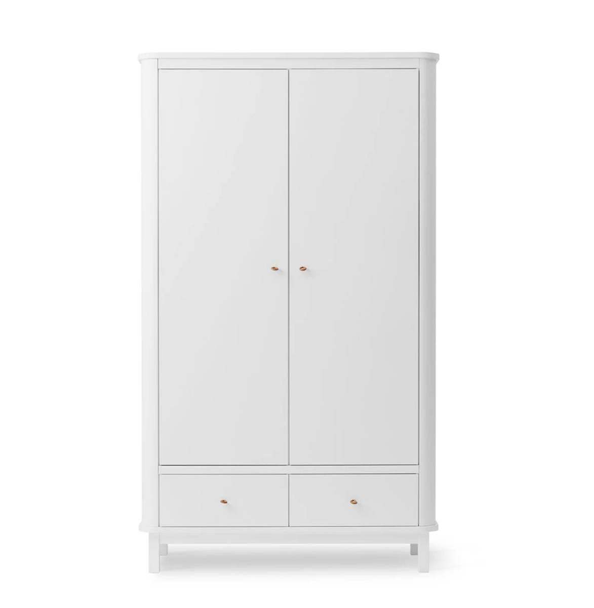 OLIVER FURNITURE-Armoire 2 Portes Wood, Blanc