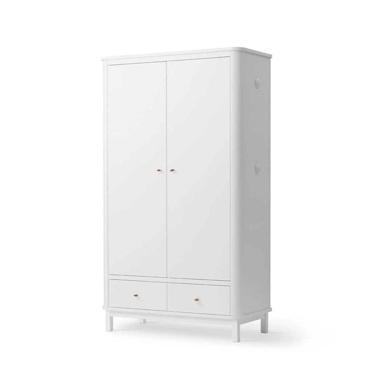 OLIVER FURNITURE-Armoire 2 Portes Wood, Blanc