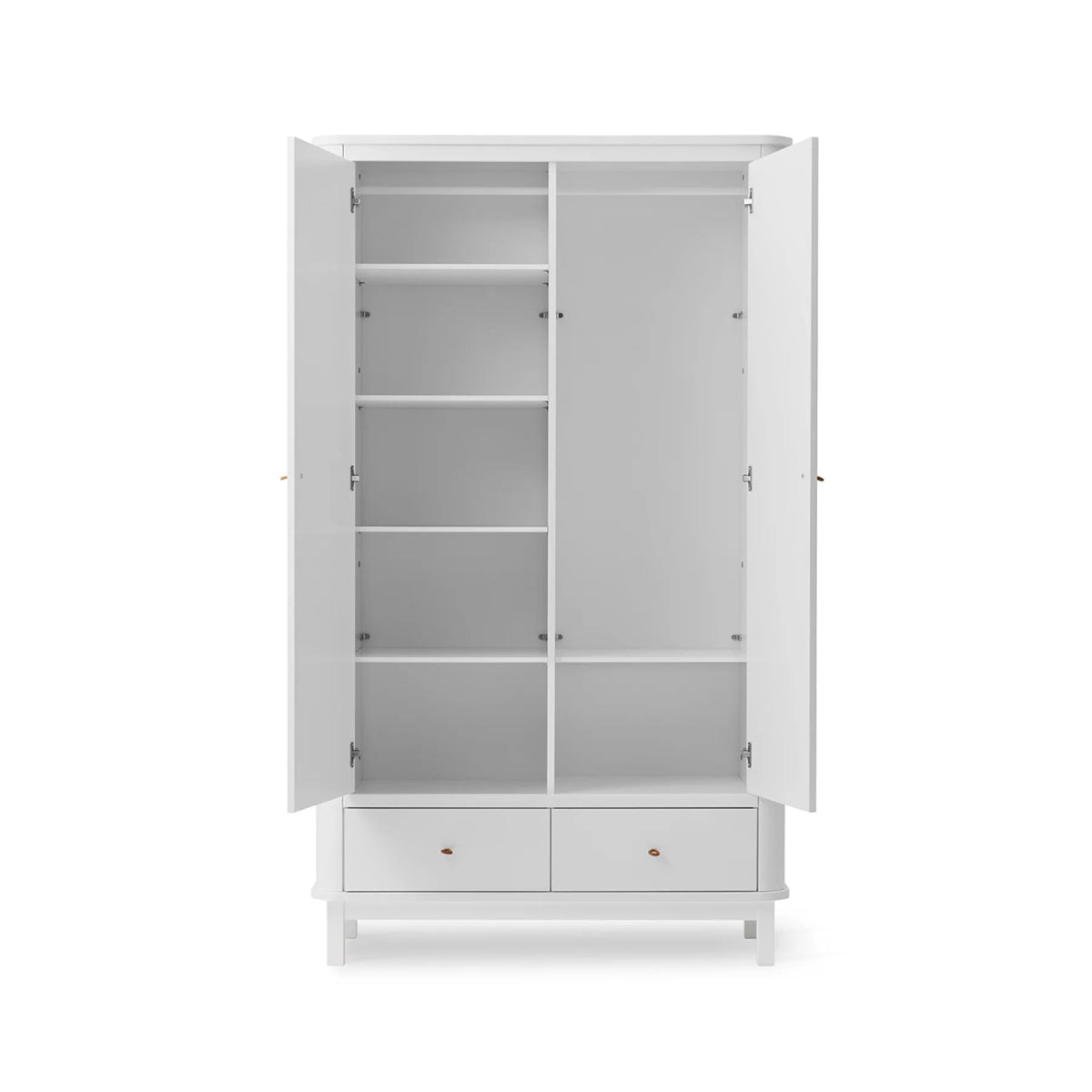 OLIVER FURNITURE-Armoire 2 Portes Wood, Blanc