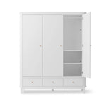 OLIVER FURNITURE-Armoire 3 Portes Wood, Blanc