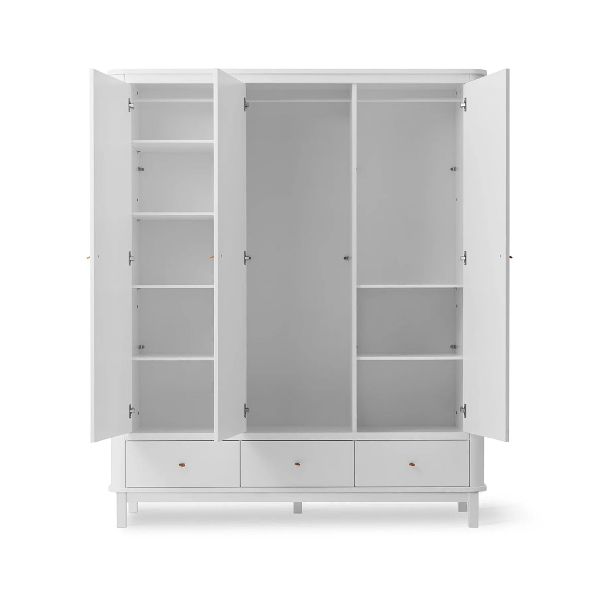 OLIVER FURNITURE-Armoire 3 Portes Wood, Blanc