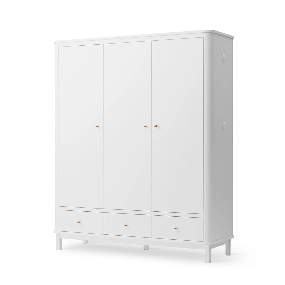 OLIVER FURNITURE-Armoire 3 Portes Wood, Blanc