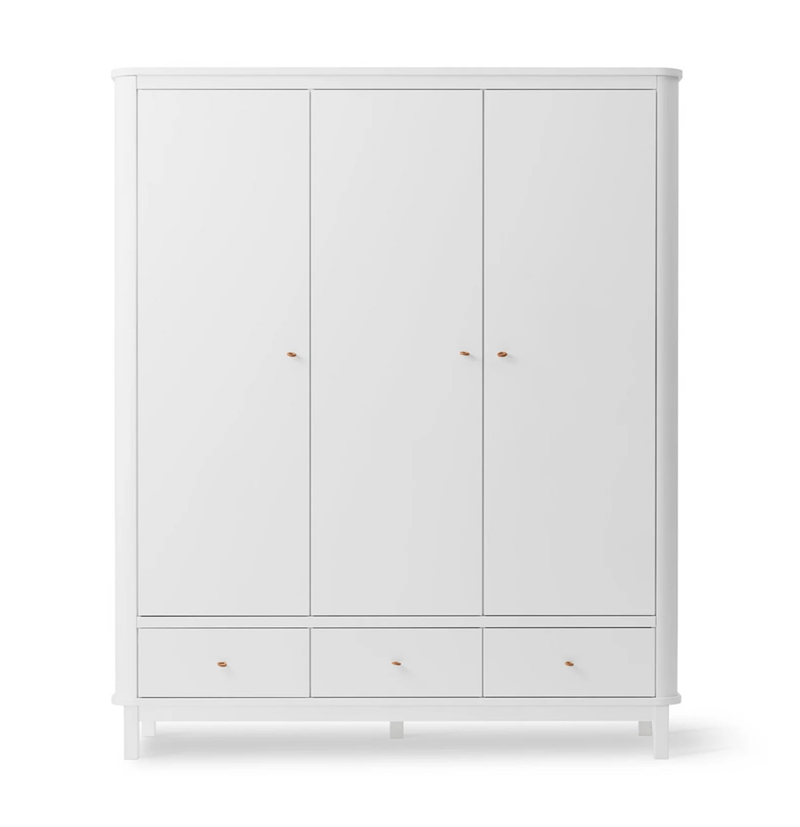 OLIVER FURNITURE-Armoire 3 Portes Wood, Blanc