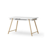 OLIVER FURNITURE-Bureau Junior Camp, Ajustable En Hauteur, Blanc/Chêne