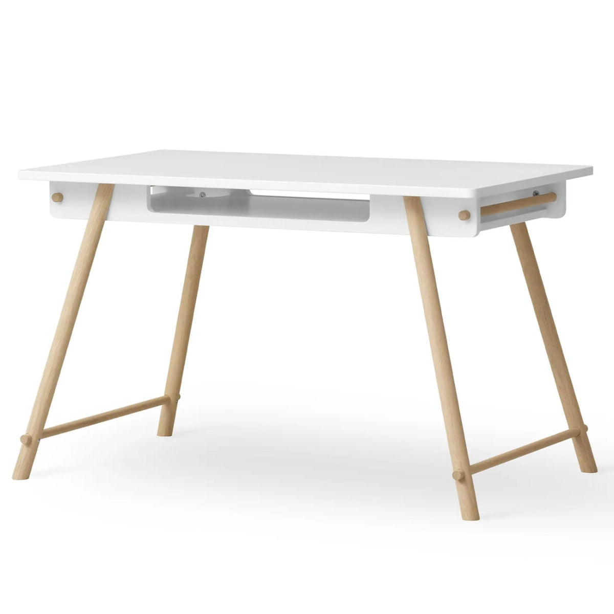 OLIVER FURNITURE-Bureau Junior Oliver Furniture, Ajustable En Hauteur, Blanc/chêne