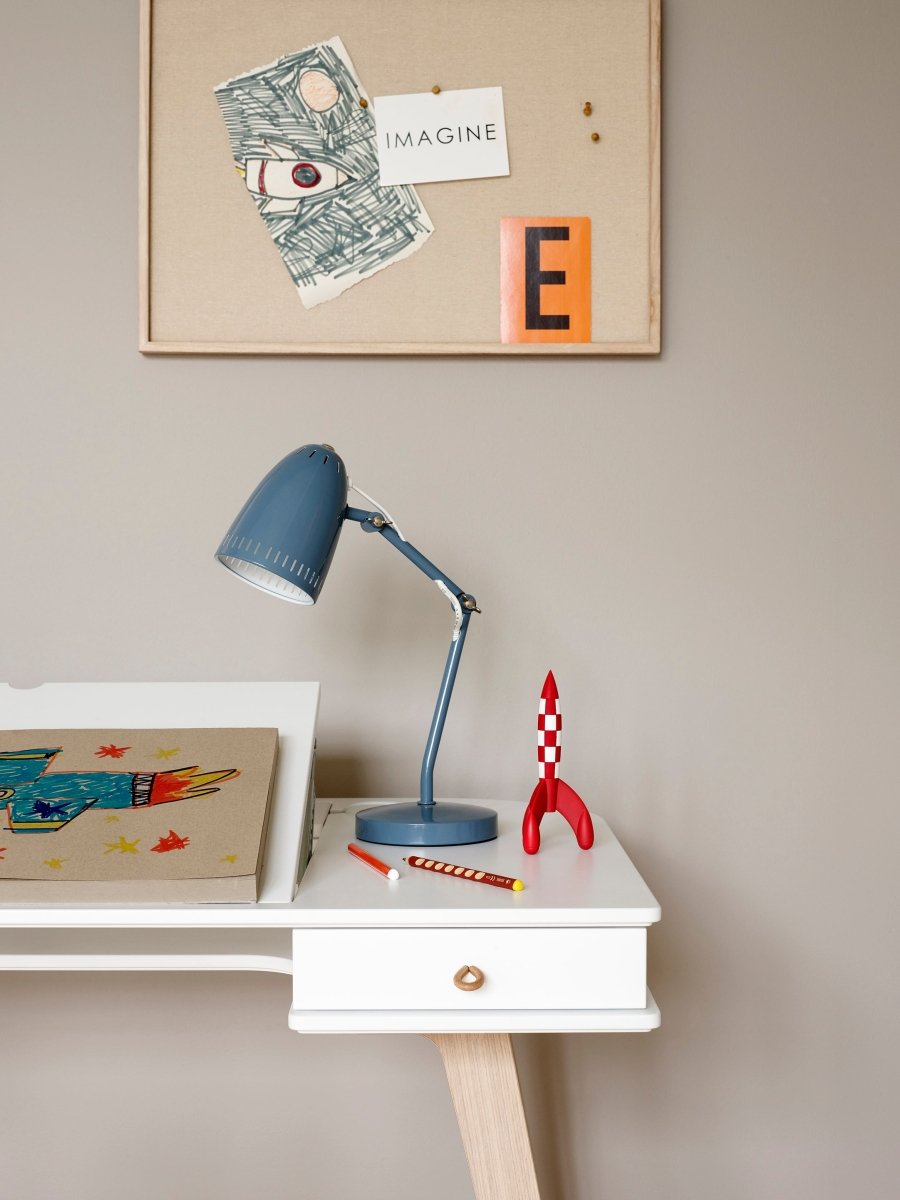 OLIVER FURNITURE-Bureau Wood 66 cm & Chaise Wood Avec Accoudoirs, L'ensemble, Blanc/Chêne