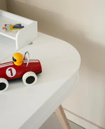 OLIVER FURNITURE-Bureau Wood 66 cm & Chaise Wood Avec Accoudoirs, L'ensemble, Blanc/Chêne