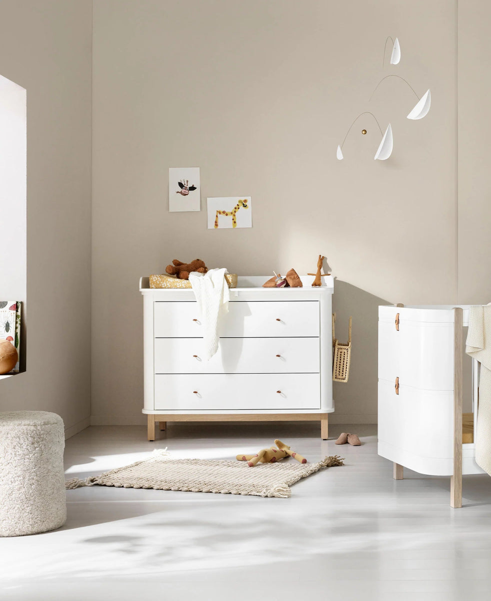 OLIVER FURNITURE-Commode À Langer Oliver Furniture 3 Tiroirs, Blanc/chêne - Nouveauté