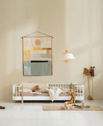 OLIVER FURNITURE-Lit Au Sol Oliver Furniture Original, 90x200 Cm, Blanc/chêne
