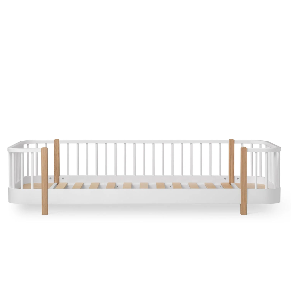 OLIVER FURNITURE-Lit Au Sol Oliver Furniture Original, 90x200 Cm, Blanc/chêne