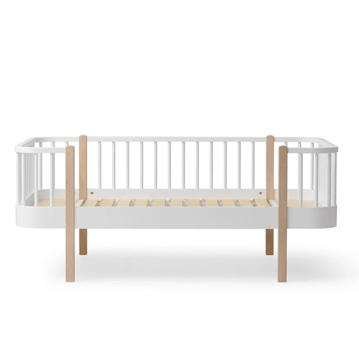 OLIVER FURNITURE-Lit Banquette Junior Wood Original, Blanc/Chêne