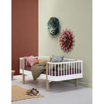 OLIVER FURNITURE-Lit Banquette Junior Wood Original, Blanc/Chêne