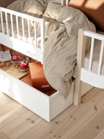 OLIVER FURNITURE-Lit Banquette Wood Original, Blanc/Chêne