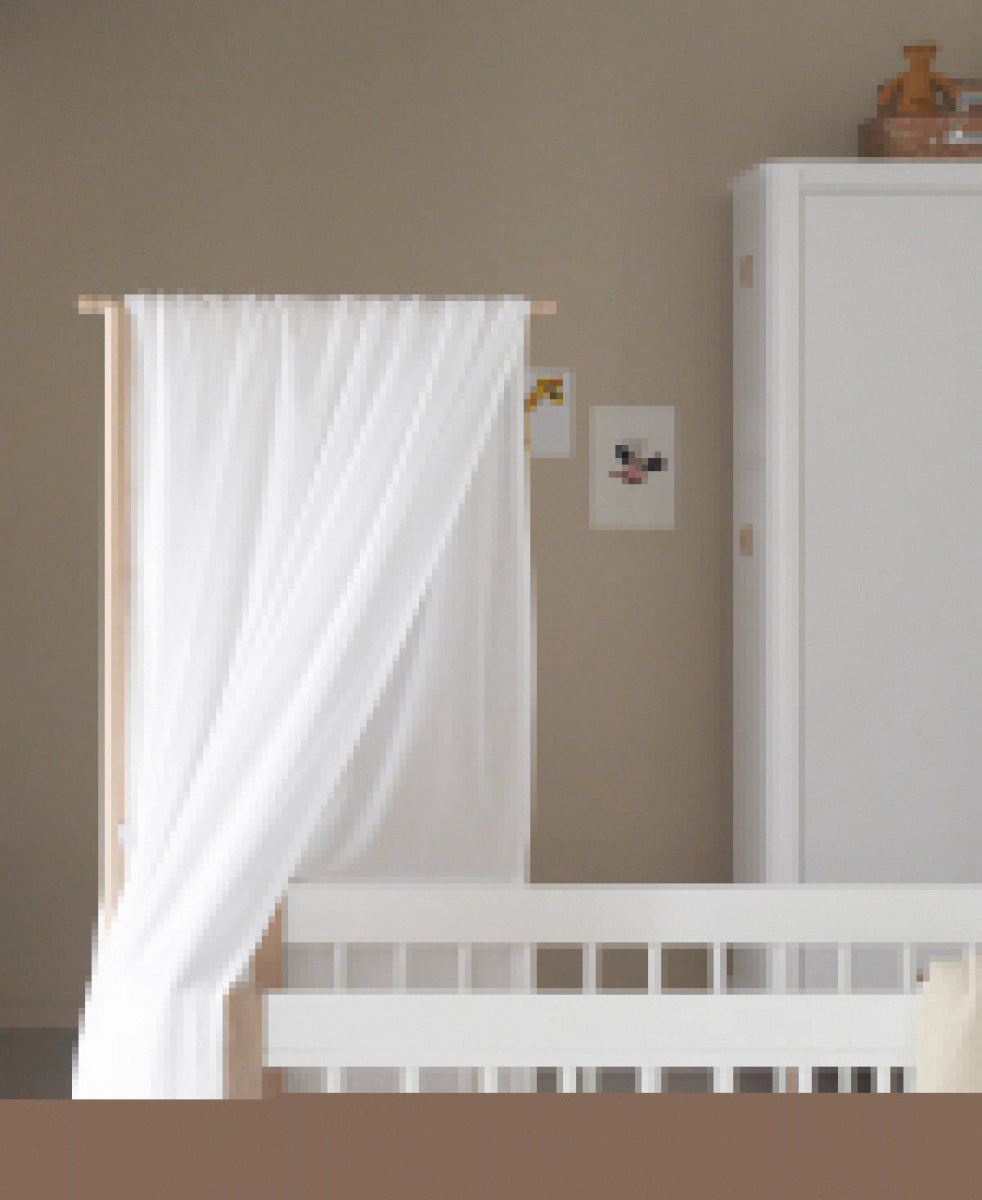 OLIVER FURNITURE-Lit Bébé Évolutif Wood Mini+, Avec Kit Junior Inclus, Blanc