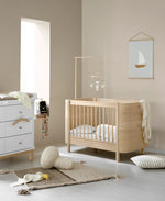 OLIVER FURNITURE-Lit Bébé Évolutif Wood Mini+ Avec Kit Junior Inclus, Chêne
