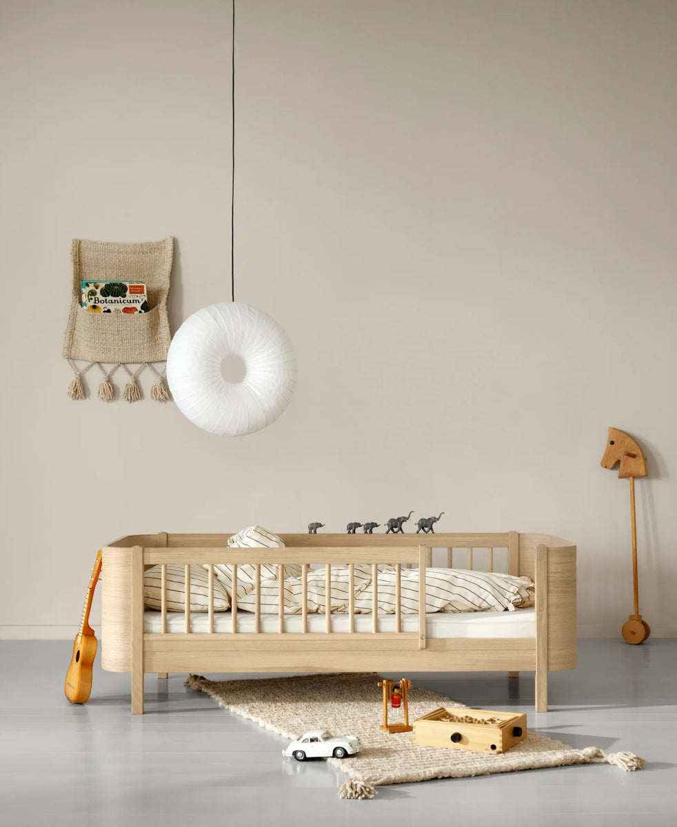 OLIVER FURNITURE-Lit Bébé Évolutif Wood Mini+ Avec Kit Junior Inclus, Chêne