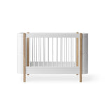 OLIVER FURNITURE-Lit Bébé Évolutif Wood Mini+, Blanc/Chêne