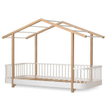 OLIVER FURNITURE-Lit Cabane Oliver Furniture Original, 90x200 Cm, Blanc/chêne