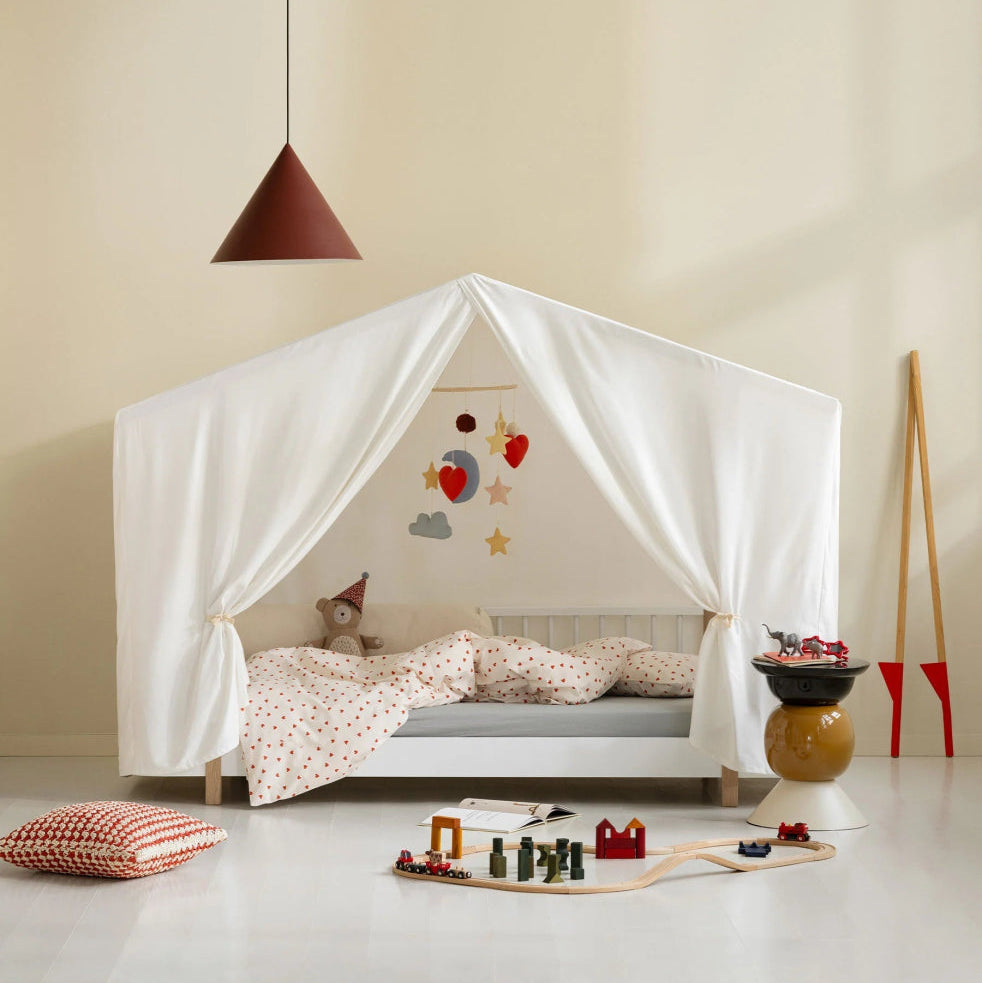 OLIVER FURNITURE-Lit Cabane Oliver Furniture Original, 90x200 Cm, Blanc/chêne