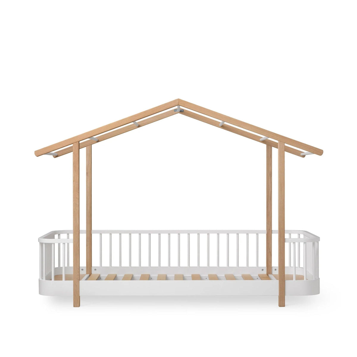 OLIVER FURNITURE-Lit Cabane Oliver Furniture Original, 90x200 Cm, Blanc/chêne