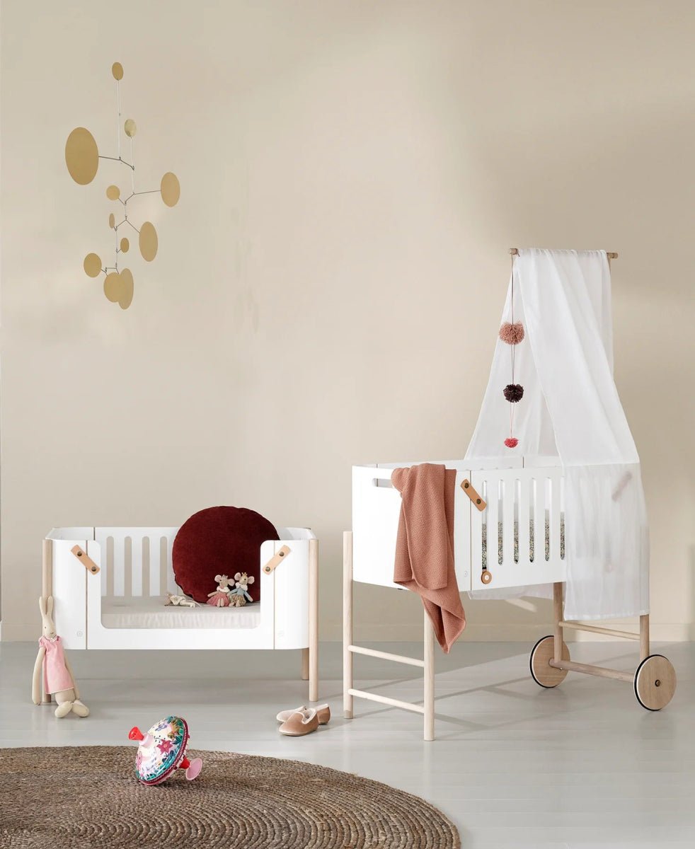 OLIVER FURNITURE-Lit Cododo Wood Avec Kit Conversion - Blanc/Chêne
