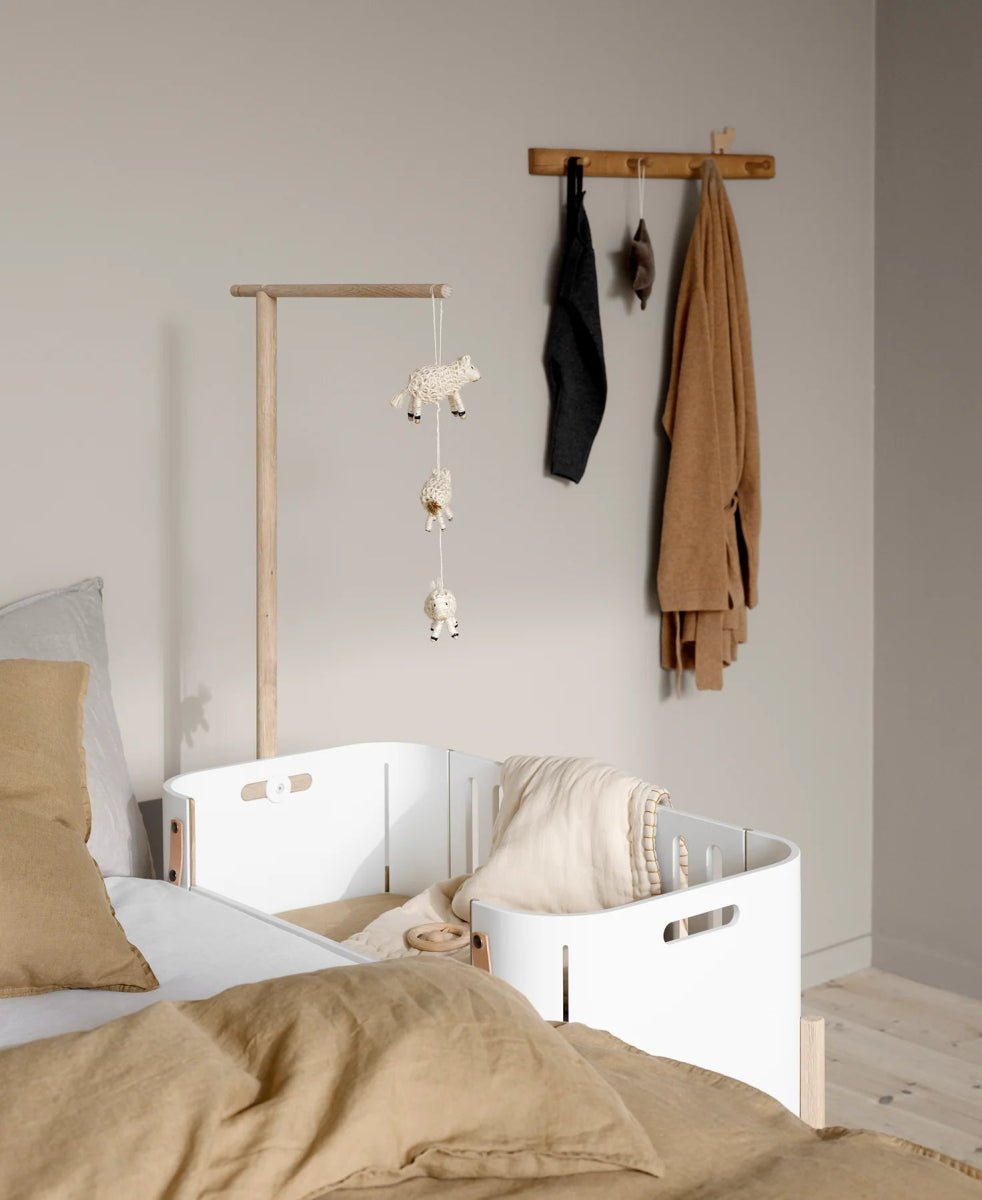 OLIVER FURNITURE-Lit Cododo Wood Avec Kit Conversion - Blanc/Chêne
