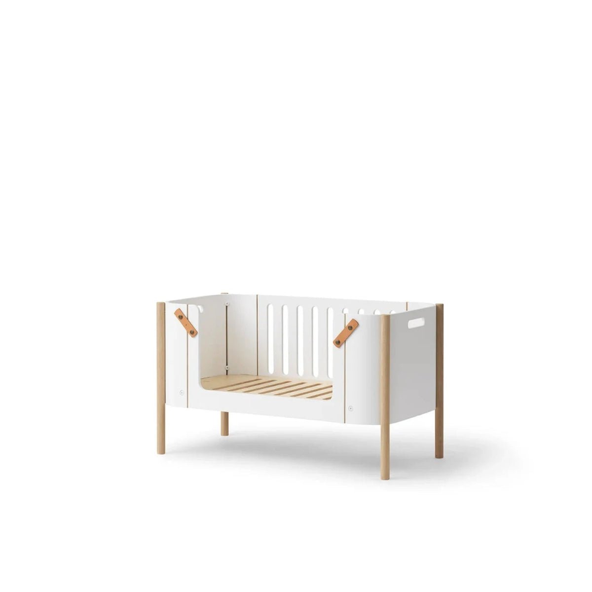 OLIVER FURNITURE-Lit Cododo Wood Avec Kit Conversion - Blanc/Chêne