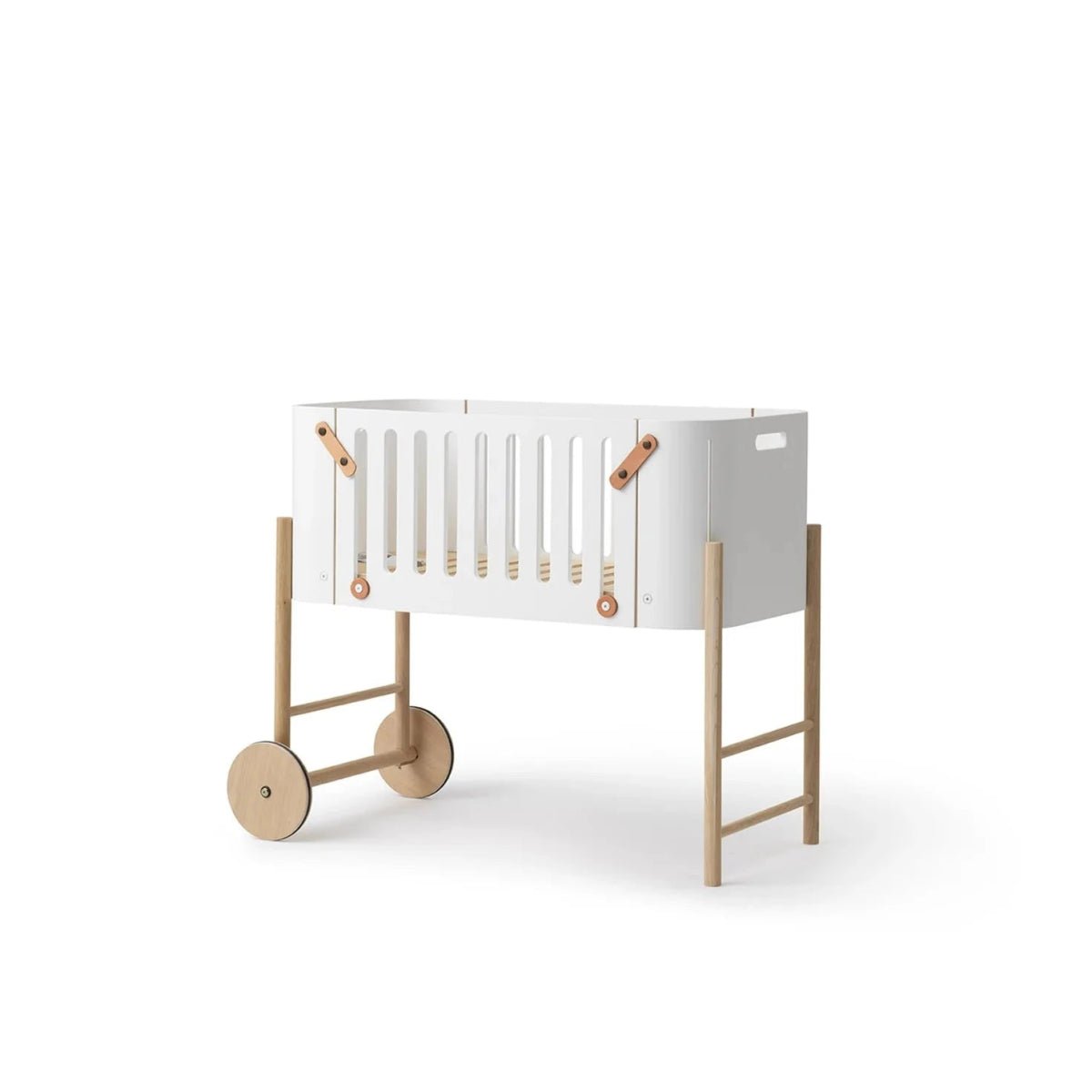 OLIVER FURNITURE-Lit Cododo Wood Avec Kit Conversion - Blanc/Chêne