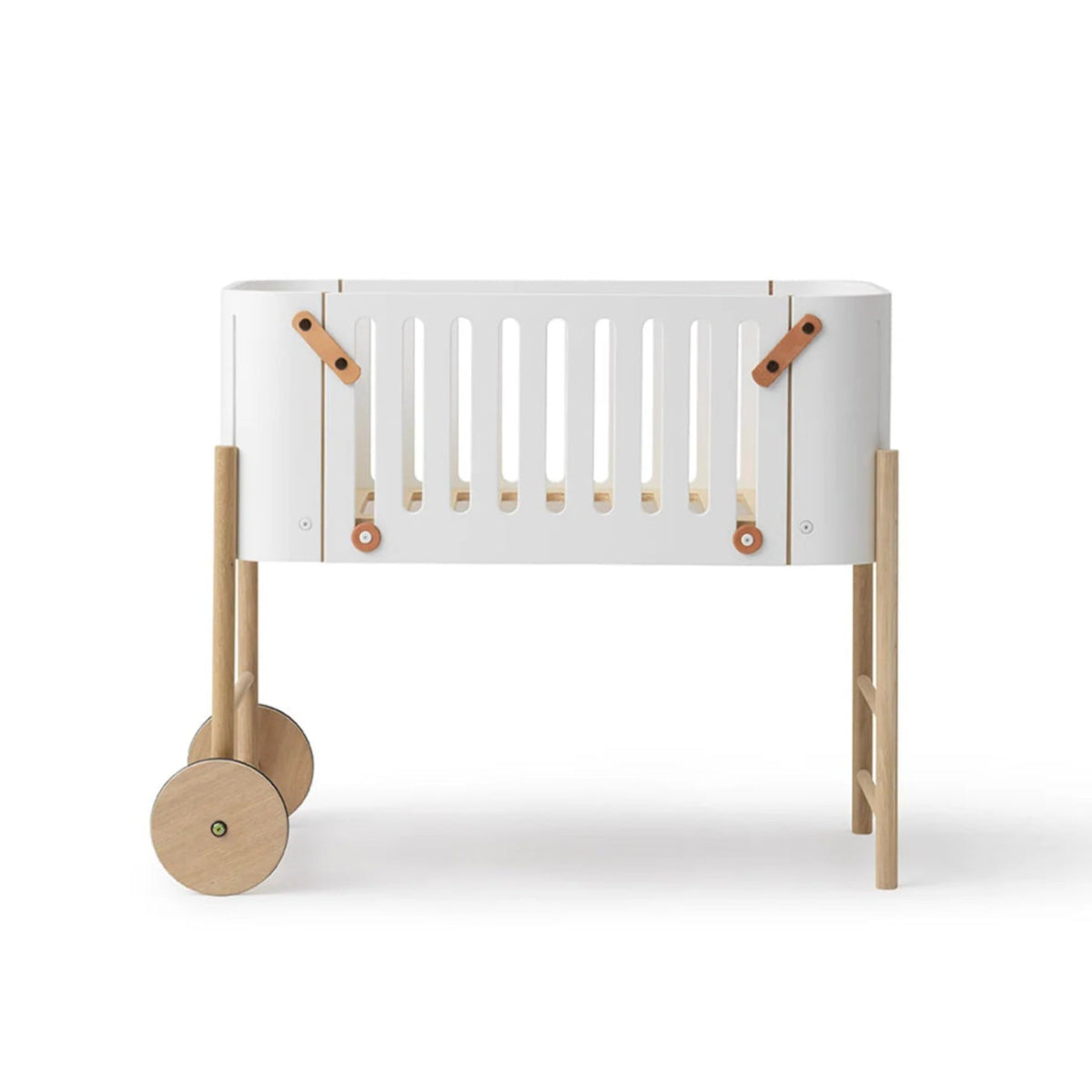 OLIVER FURNITURE-Lit Cododo Wood Avec Kit Conversion - Blanc/Chêne