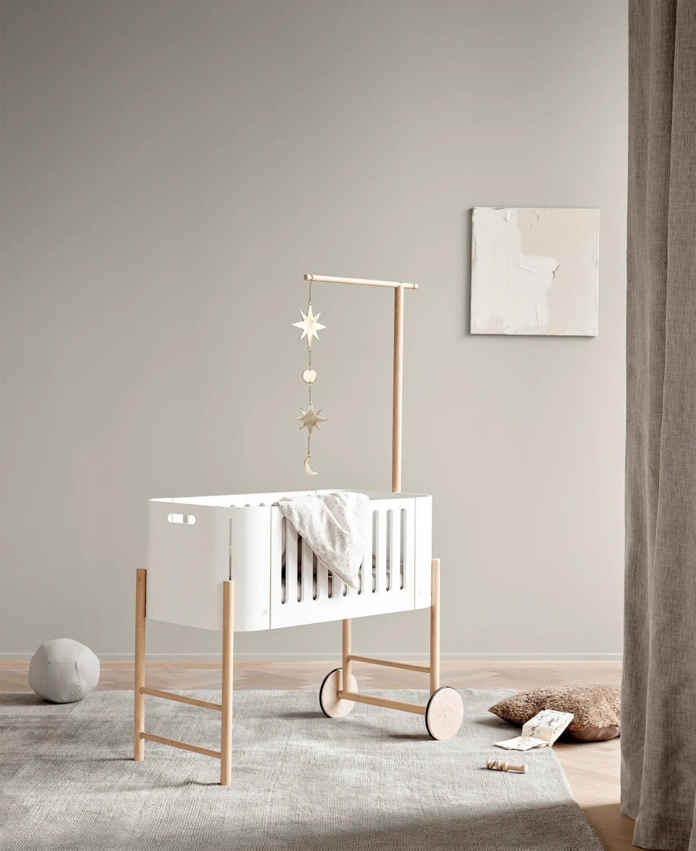 OLIVER FURNITURE-Lit Cododo Wood Avec Kit Conversion - Blanc/Chêne