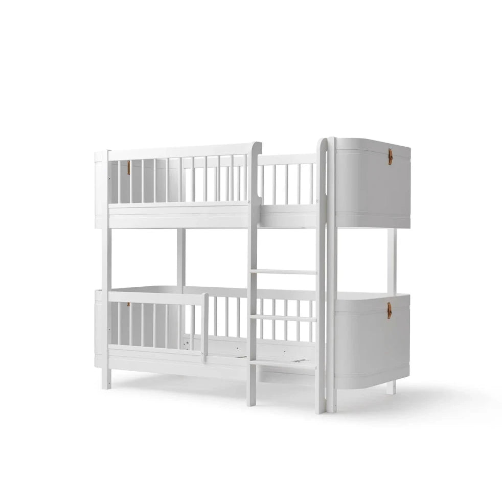 OLIVER FURNITURE-Lit Superposé Mi-Haut Wood Mini+, Blanc