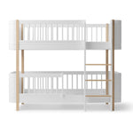 OLIVER FURNITURE-Lit Superposé Mi-Haut Wood Mini+, Blanc/Chêne