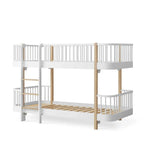 OLIVER FURNITURE-Lit Superposé Mi-haut Wood Original, Blanc/Chêne