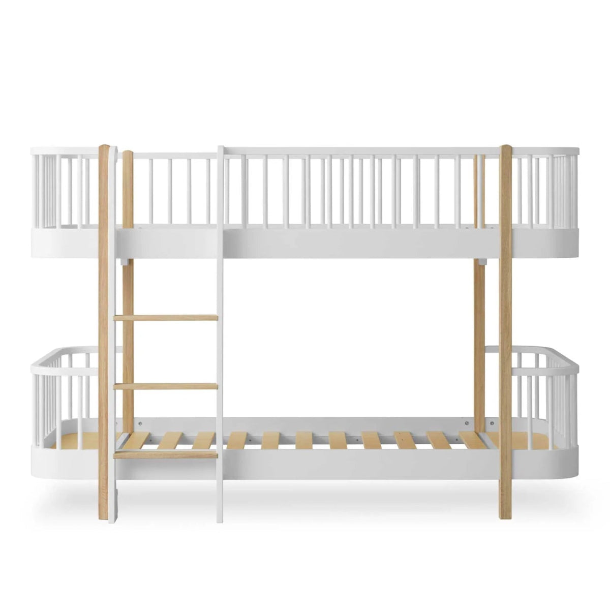 OLIVER FURNITURE-Lit Superposé Mi-haut Wood Original, Blanc/Chêne