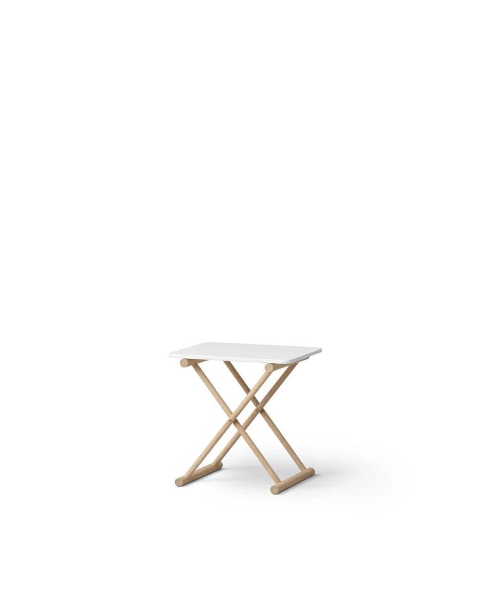 OLIVER FURNITURE-Table De Chevet Basse Camp, Blanc/Chêne