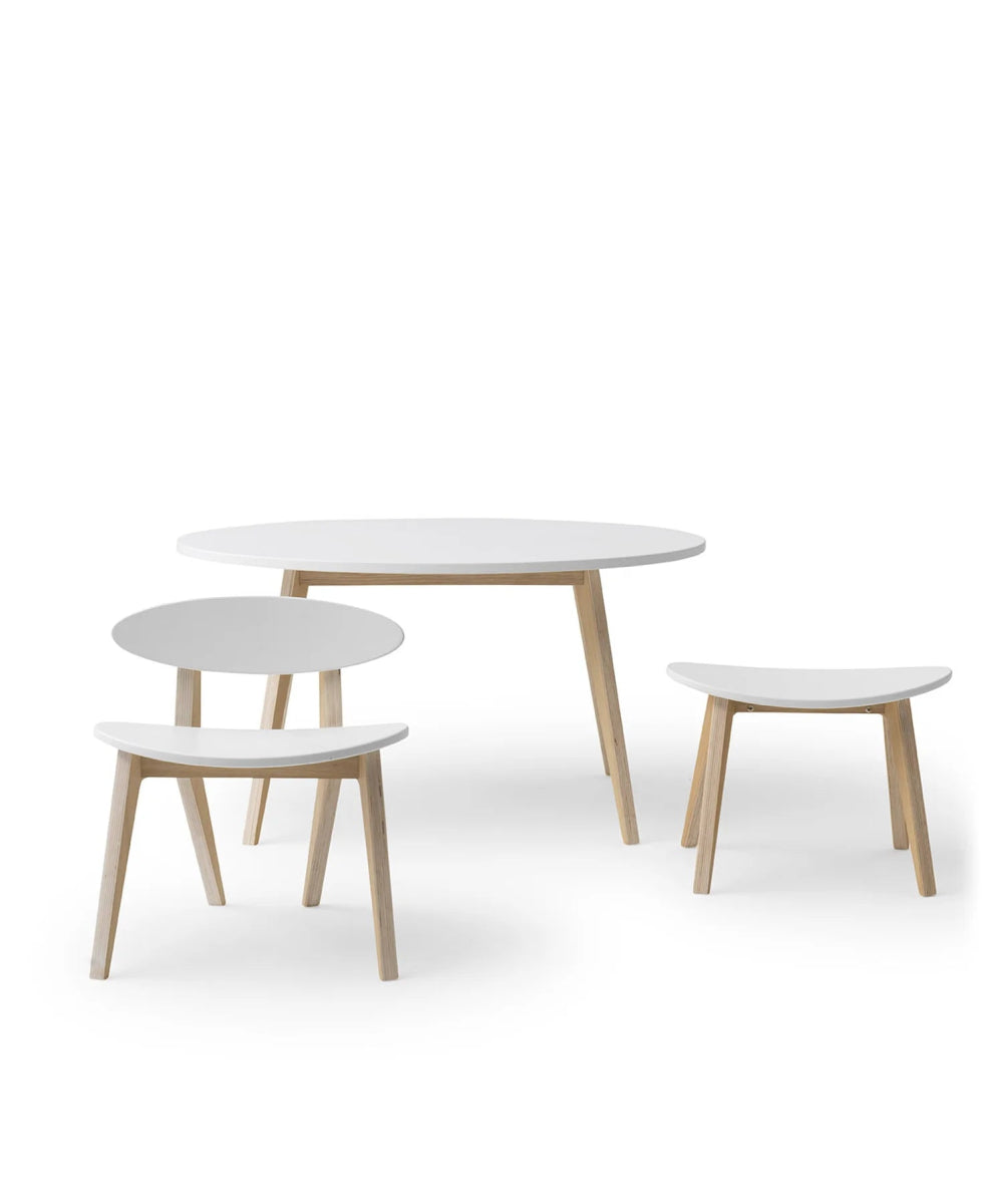 OLIVER FURNITURE-Table Wood PingPong, Blanc/Chêne