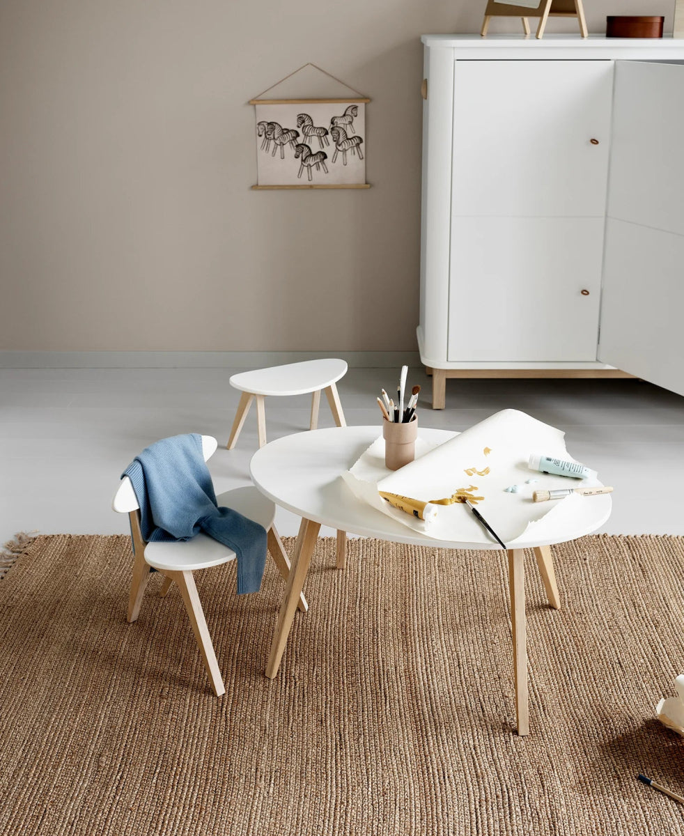 OLIVER FURNITURE-Table Wood PingPong, Blanc/Chêne