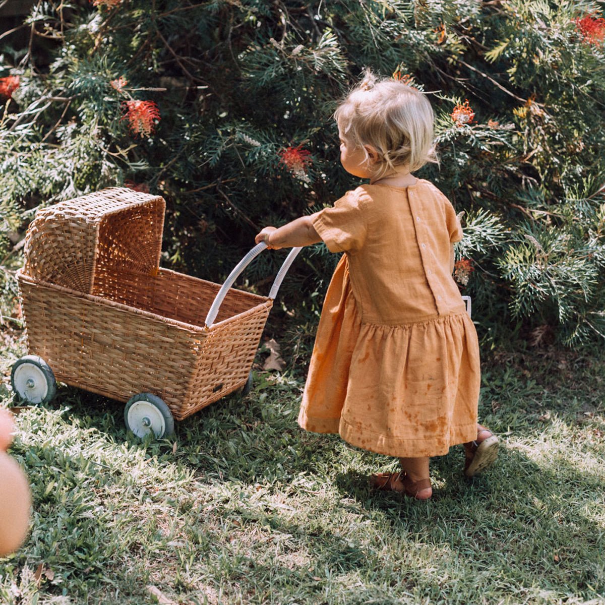 OLLI ELLA-Landau Chariot Poupées Strolley en Rotin - Naturel