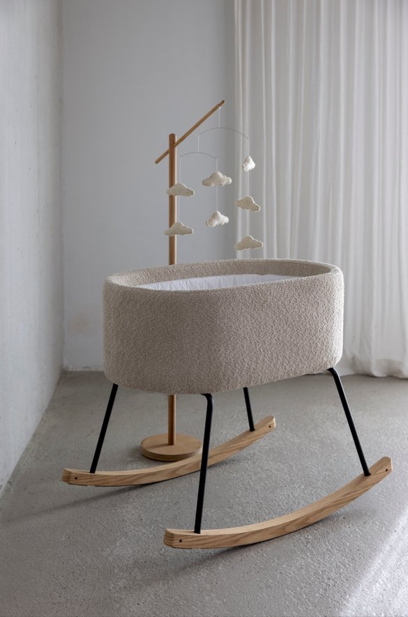 QUAX-Berceau à Bascule De Luxe - Mouton Bouclé