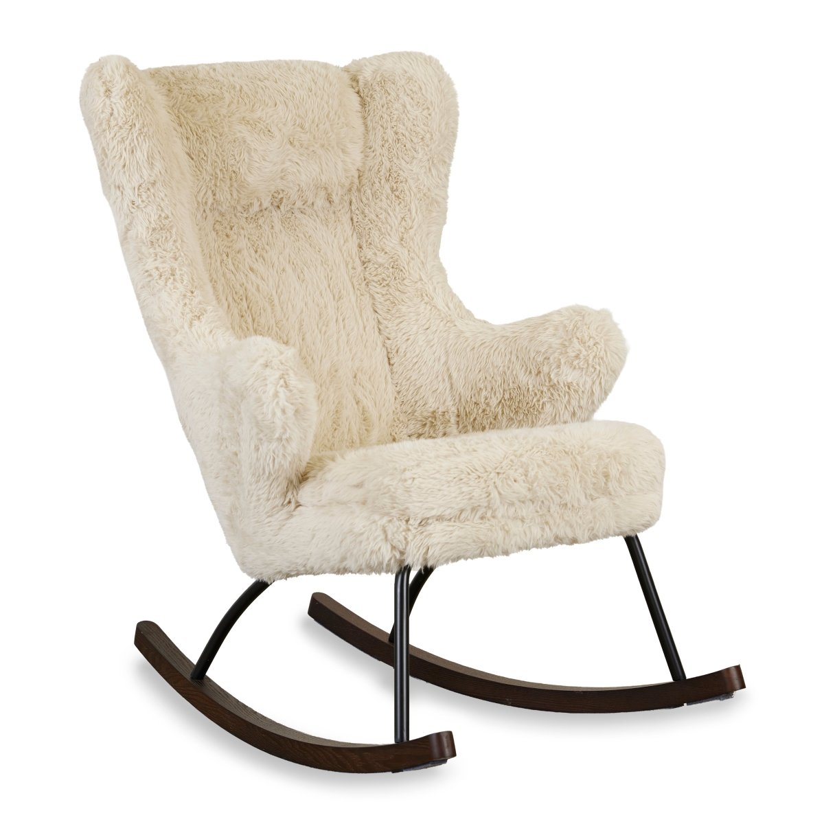 QUAX-Fauteuil À Bascule De Luxe - Pluche Chalk