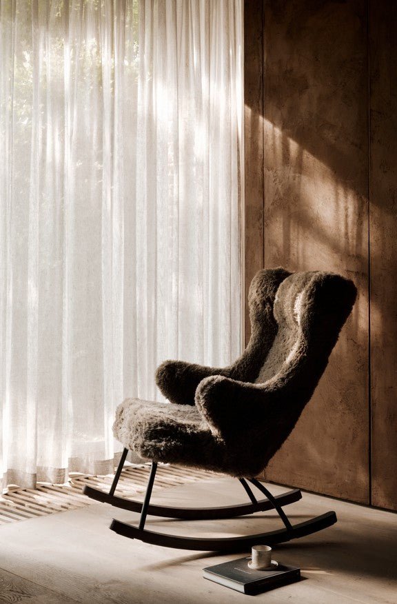 QUAX-Fauteuil À Bascule De Luxe - Pluche Espresso